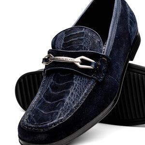 Marco Di Milano Hugo Navy Suede Luxury Loafer