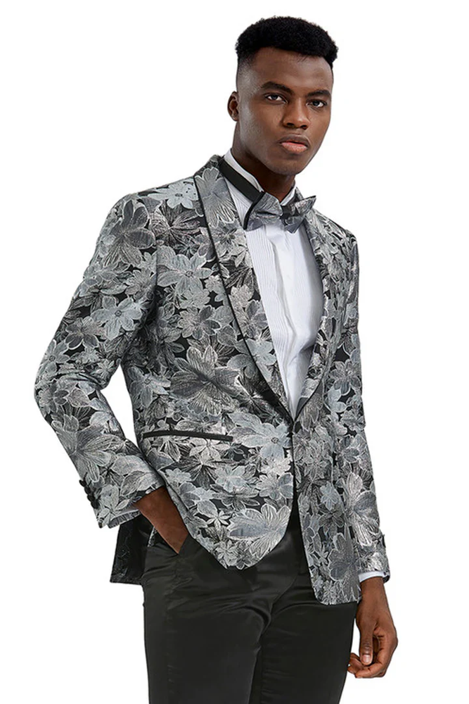 Designer Gray Prom Tuxedo - Grey Wedding Prom Tuxedo