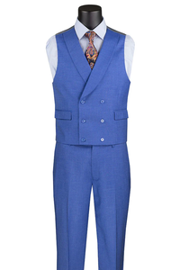 Mens Easter Suit - Jacket and Pants in Summer Color French Blue Modern Fit Light Weight