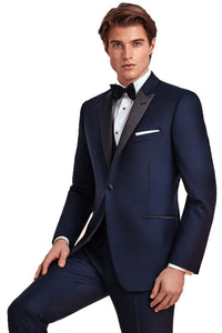 "Blake" Navy Tuxedo Jacket (Separates)