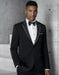 Mens Kenneth Cole Slim Fit Peak Trim Tuxedo in Black - Men's Tuxedo USA