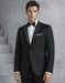 Mens Designer Kenneth Cole Slim Fit One Button Peak Tuxedo in Black - Mens Slim Fitted Tuxedo - Men's Tuxedo USA