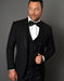 Mens One Button Satin Trim Shawl Tuxedo in Black Wool - Men's Tuxedo USA