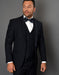 Mens One Button Satin Trim Shawl Tuxedo in Navy Wool - Men's Tuxedo USA