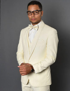 White Prom Suit - White Prom Tuxedo Suits - White Wedding Tuxedo  in  Wool