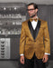 Mens Swirl Paisley Prom Tuxedo in Gold & Black - Men's Tuxedo USA