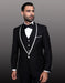 Mens One Button Satin Trim Shawl Tuxedo in Black & White - Men's Tuxedo USA