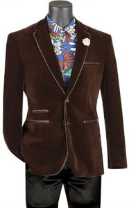 Blazer Coat Men's Stylish 2 Button Sport Jacket Brown Discounted Affordable Velvet ~ Men's blazer Ja