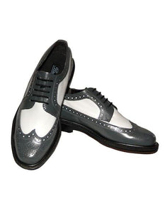 Groom Wedding Shoes - Tuxedo Shoes in Gray and White