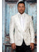 Men's One Button Shawl Lapel Paisley Pattern White Tuxedo