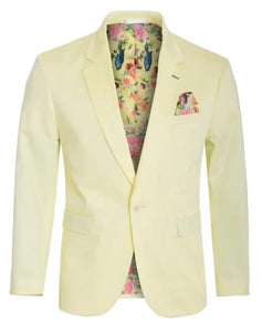 Men's Cotton Stretch Slim Fit Blazer Lemon