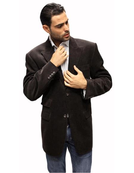 Brown Velvet Fabric Solid Sport Coat 2 Button with Back Vent Online Sale Clearance velour Men's blazer Jac