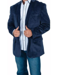 Navy Blue Velvet Cheap Priced Unique Dress velour Men's blazer Jacket For Men Sale for Men