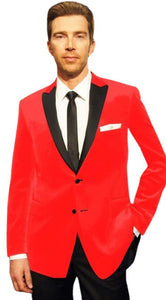 velour Men's blazer Jacket Velvet Velour Cheap Priced For Men Formal Tuxedo Jacket Sport Coat Two Tone Trimming notch collar tuxedo Hot Red