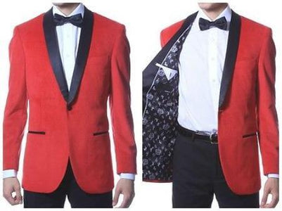 Men's Red Slim Fit Dinner Smoking Blazer