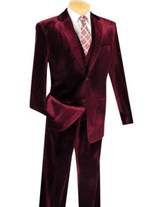Men's 3 Piece Wine Two Button Velvet Vested Suits Pre order to ship Jan/15/2020 velour Men's blazer Jacket