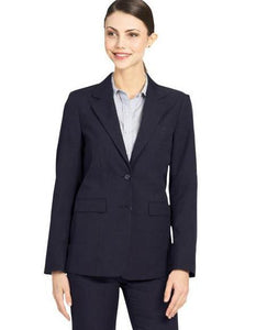 Navy Two Button Solid Pattern Women Blazer