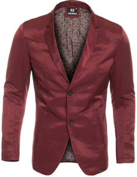 Men's Slim Fit Western Blazer Sport Coat Burgundy Sacos Vaqueros Para Hombre