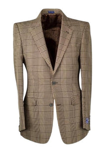 Men's Brown Windowpane houndstooth Blazer - Sport Coat