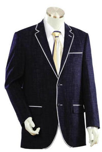 Men's Dark Blue Two Buttons Style Denim blazer