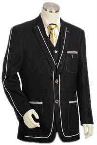 Men's 2 Button 3pc Denim blazer