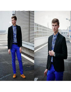 Black Blazer Blue Pants