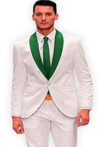 White and Green Lapel Tuxedo