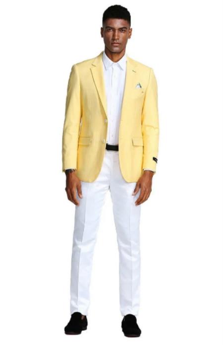 Mens Big and Tall Blazer - Big and Tall Lemon Sport Coat main image 0