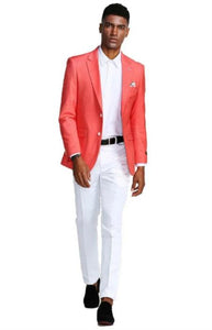 Mens Big and Tall Blazer - Big and Tall Salmon Sport Coat