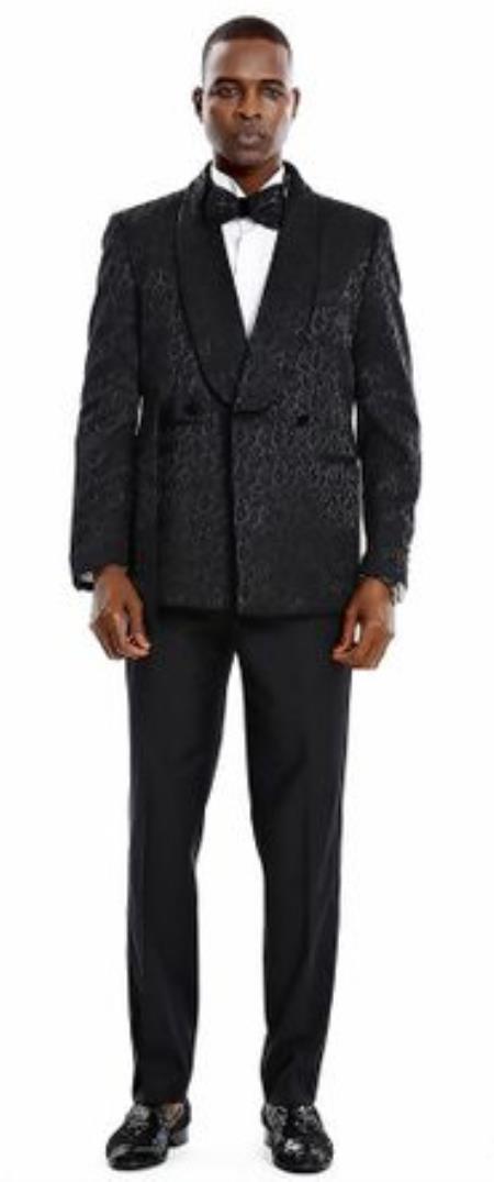Mens Blazer - Paisley Blazer - Prom 2026 Blazer - Black Prom 2026 Tuxedo