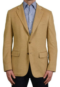 Mens Vicuna Sport Coat - Vicuna Camel Color Blazer And Cashmere Fabric