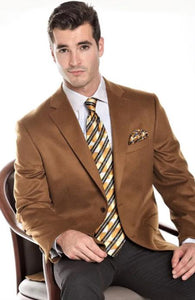 Mens Vicuna Sport Coat - Vicuna Camel Color Blazer And Cashmere Fabric