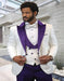 White and Purple Tuxedo Vested Suit - Wedding Tuxedo