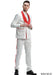 White and Red Tuxedo Suit - Prom Suit - Prom Wedding Suit