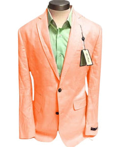 Mens Linen Blazer - Coral Linen Sport Coat - Summer Blazer