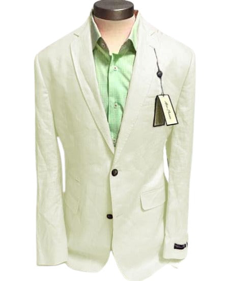 Mens Linen Blazer - Ivory Linen Sport Coat - Summer Blazer