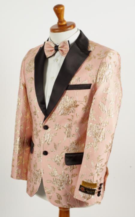 Floral Sportcoat - Big and Tall Tuxedo Dinner Jakcet - 2023 Fancy White ~ Black Blazer