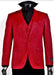 One Button Velvet Blazer Red