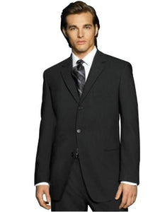 Mens 3 Button Blazer - Three Button Black Sport Coat - Side Vented - Wool Blazer