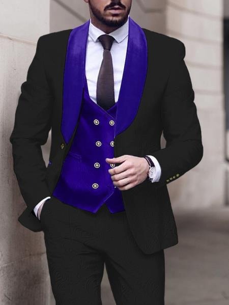 Black And Royal Blue Tuxedo - Prom Wedding Suit Royal Blue Prom Dress Royal Blue Prom Dress