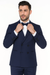 Men's Slim Fit Double-Breasted Suit – Navy Blue 