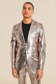 Slim Gold Snake Skin Suit | Snakeskin Tuxedo