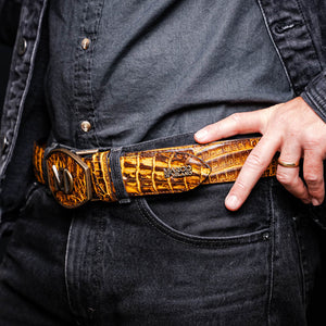 Marco Di Milano Iowa Belt - Mustard Brown Leather Loafers