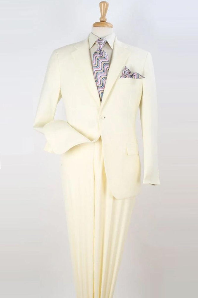 "Ivory Apollo King 2-Btn Modern Fit Poplin Suit: Refined Menswear" - USA Men's Outlet