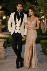 Ivory Tuxedo - Cream Wedding Suit  - Off White Groom Suit
