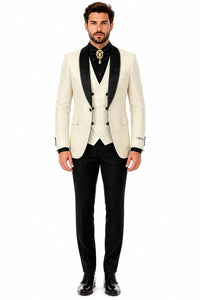 Ivory Tuxedo - Cream Wedding Suit  - Off White Groom Suit