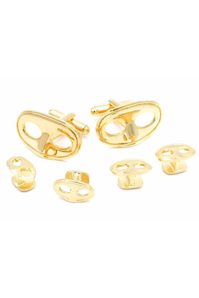 Mardi Gras Mask Gold Studs and Cufflinks Set