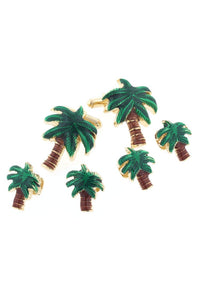Palm Tree Gold Studs and Cufflinks Set