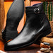 Zelli Jodphur Black Italian Calfskin Double Buckle Strap Boot