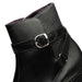 Zelli Jodphur Black Italian Calfskin Double Buckle Strap Boot